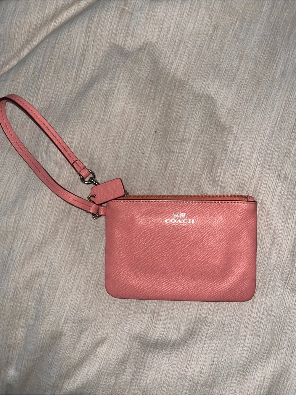 Coach Pink Coral Leather Wristlet
